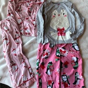 Festive Penguin and Santa Kids Pajama Set